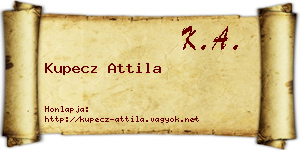 Kupecz Attila névjegykártya
